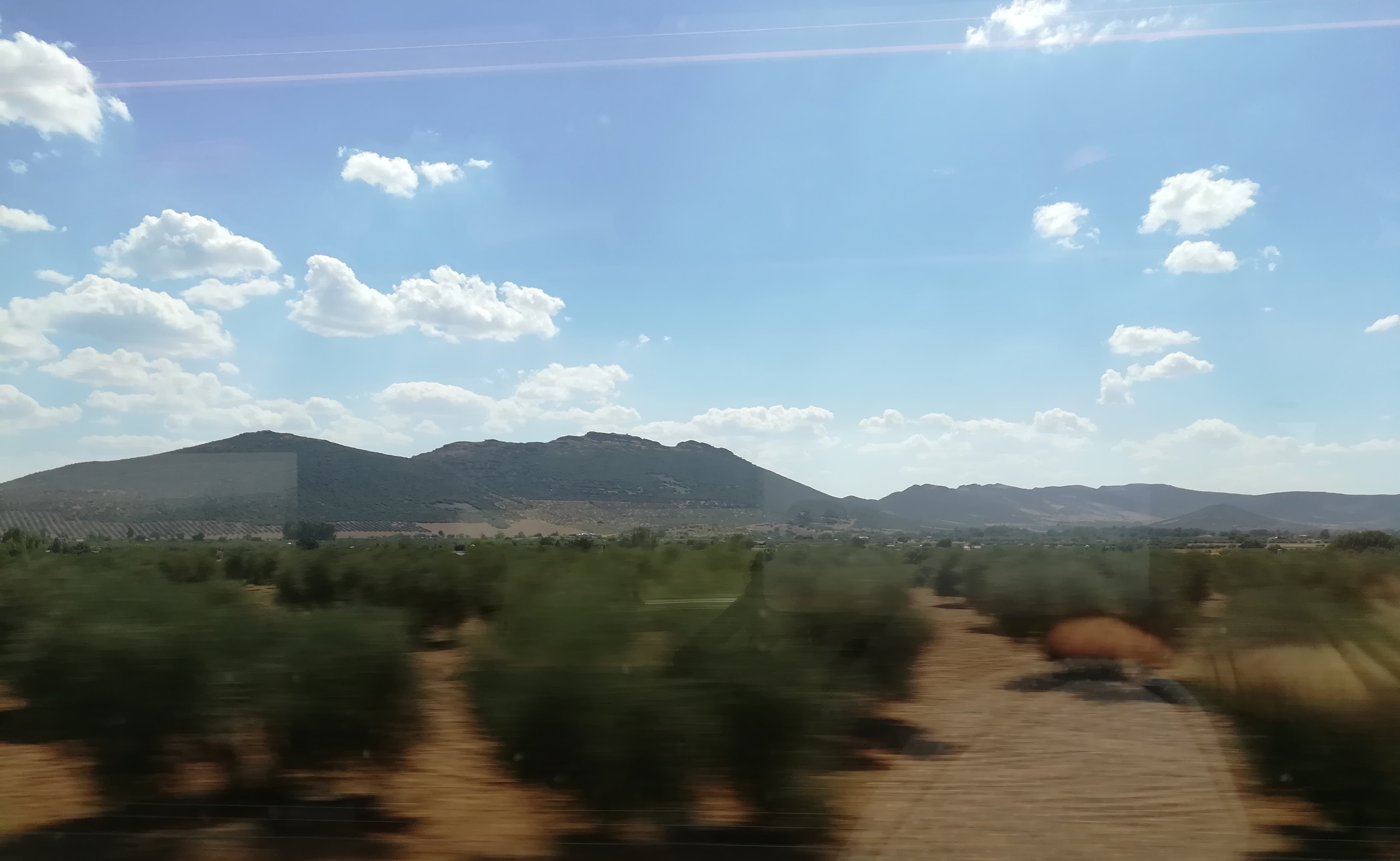 Spanish countryside from the train at 300km/h